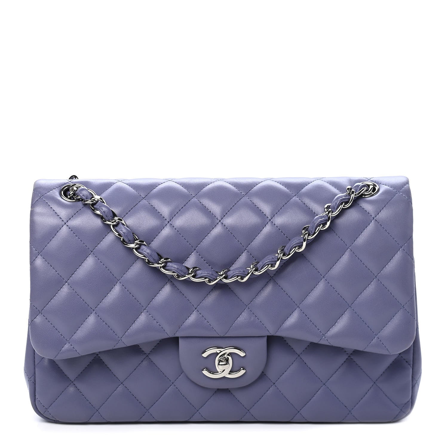 Chanel Lambskin Quilted Jumbo Double Flap Light Purple 1 of 9