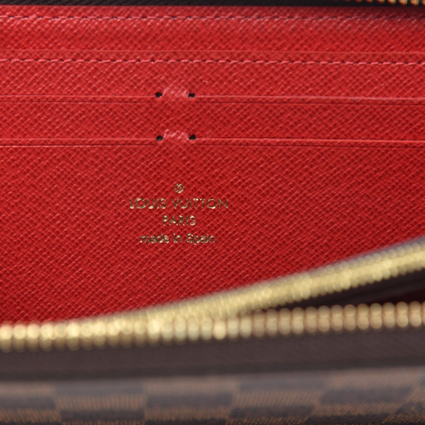 Damier Ebene Clemence Wallet Cherry