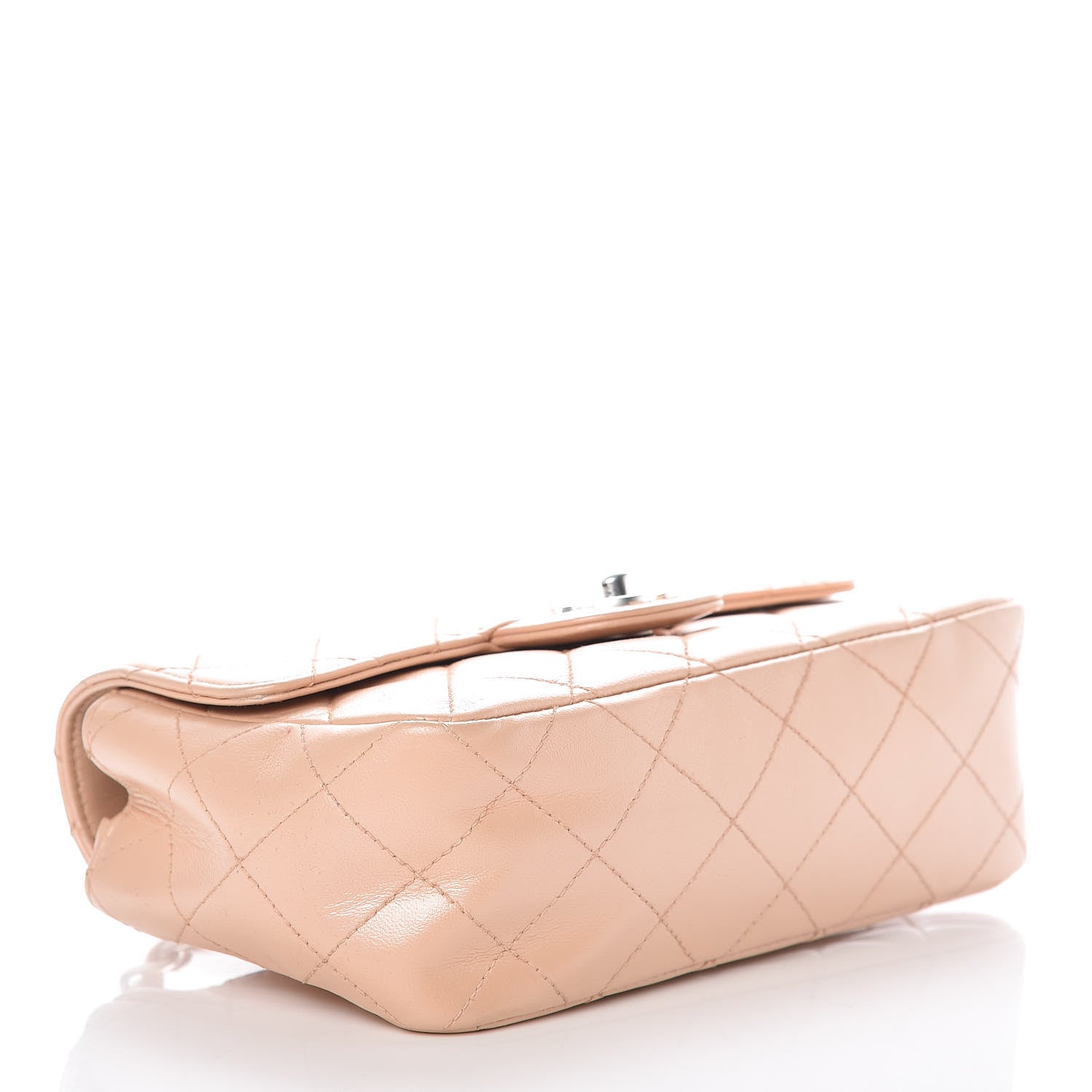 Chanel Lambskin Quilted Mini Rectangular Flap Beige 4 of 13