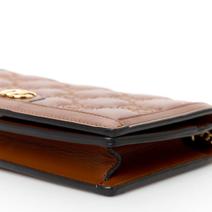 Gucci Calfskin GG Matelasse Chain Wallet Peanut Brown 10 of 11
