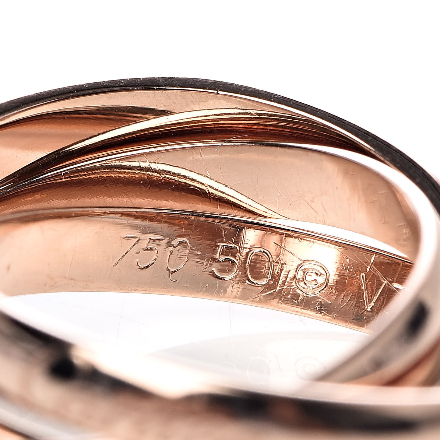 18K Pink Gold Pink Sapphire Trinity Ring 50 5.25