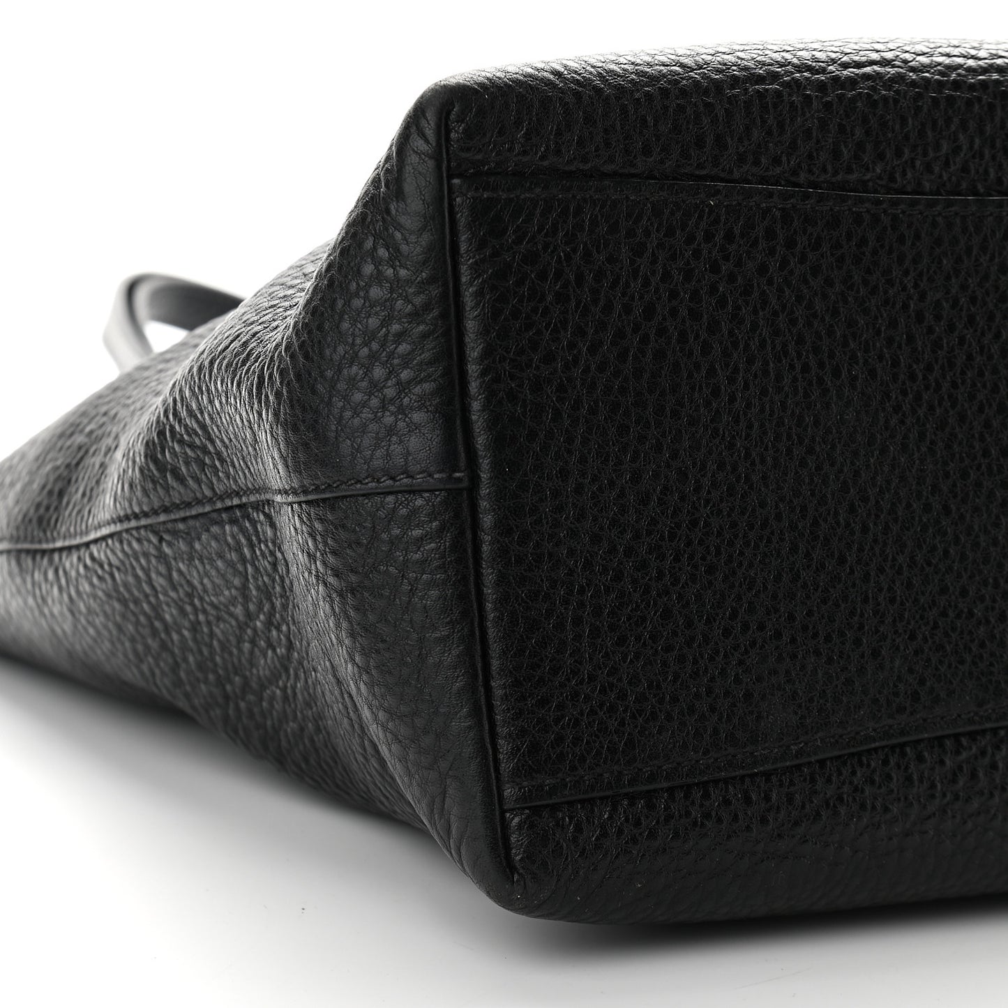 Vitello Phenix Embossed Logo Tote Black
