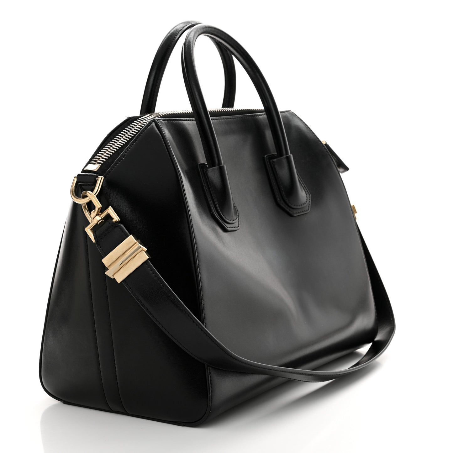 Shiny Lord Calfskin Medium Antigona Black