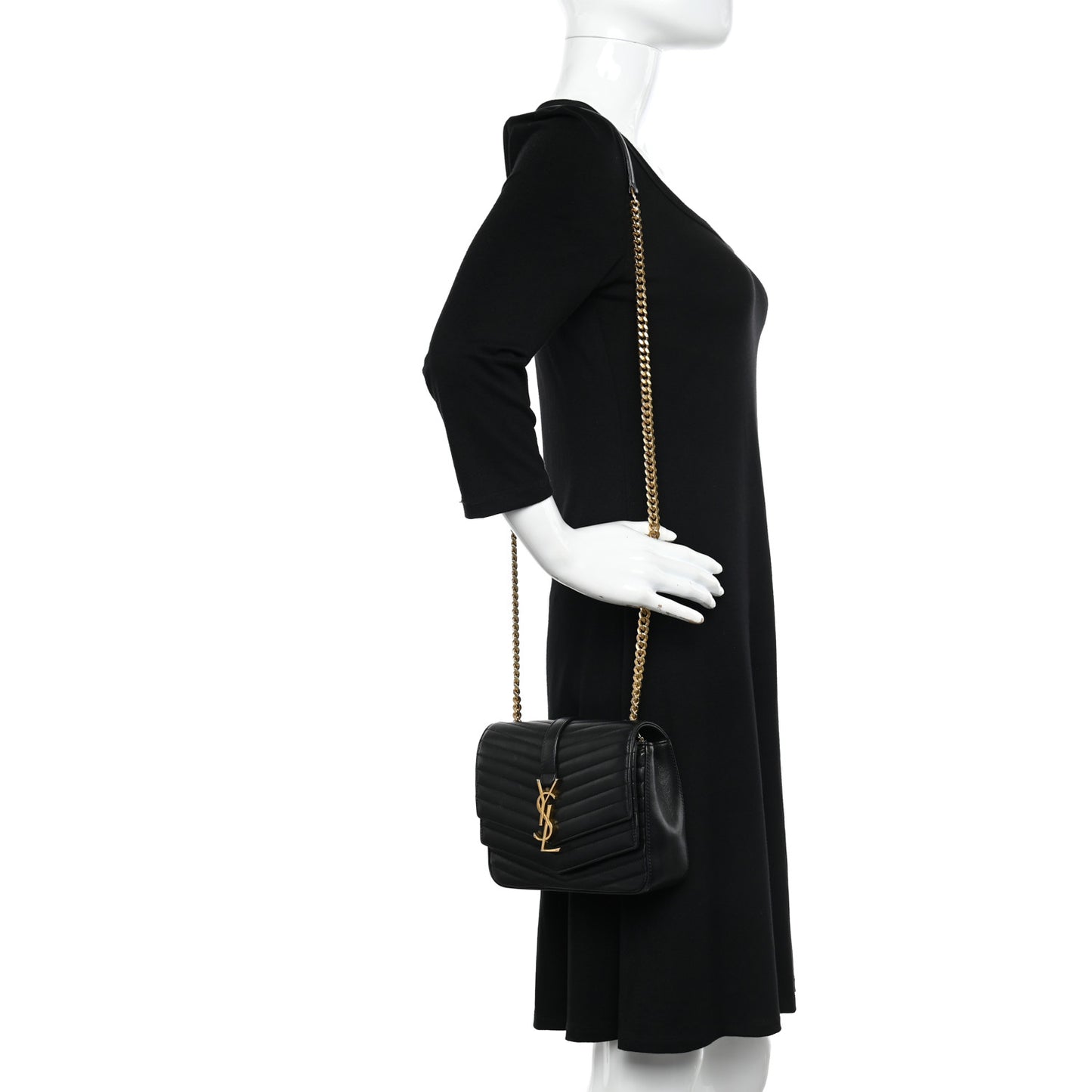 Lambskin Matelasse Chevron Monogram Small Sulpice Bag Black
