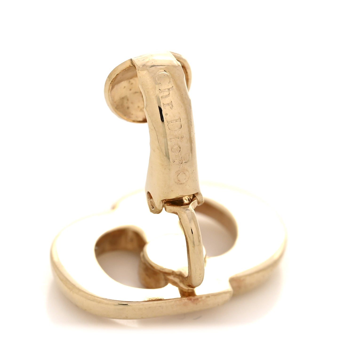 Metal CD Clip On Earrings Gold