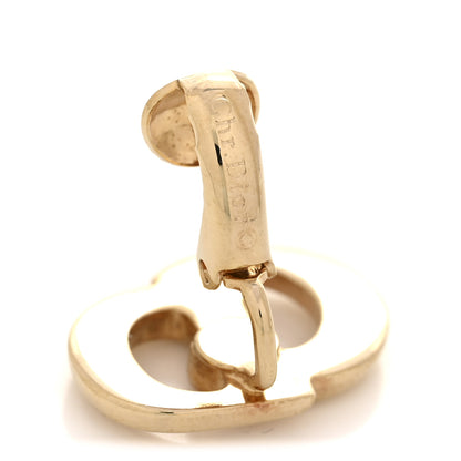 Christian Dior Metal CD Clip On Earrings Gold 4 of 5