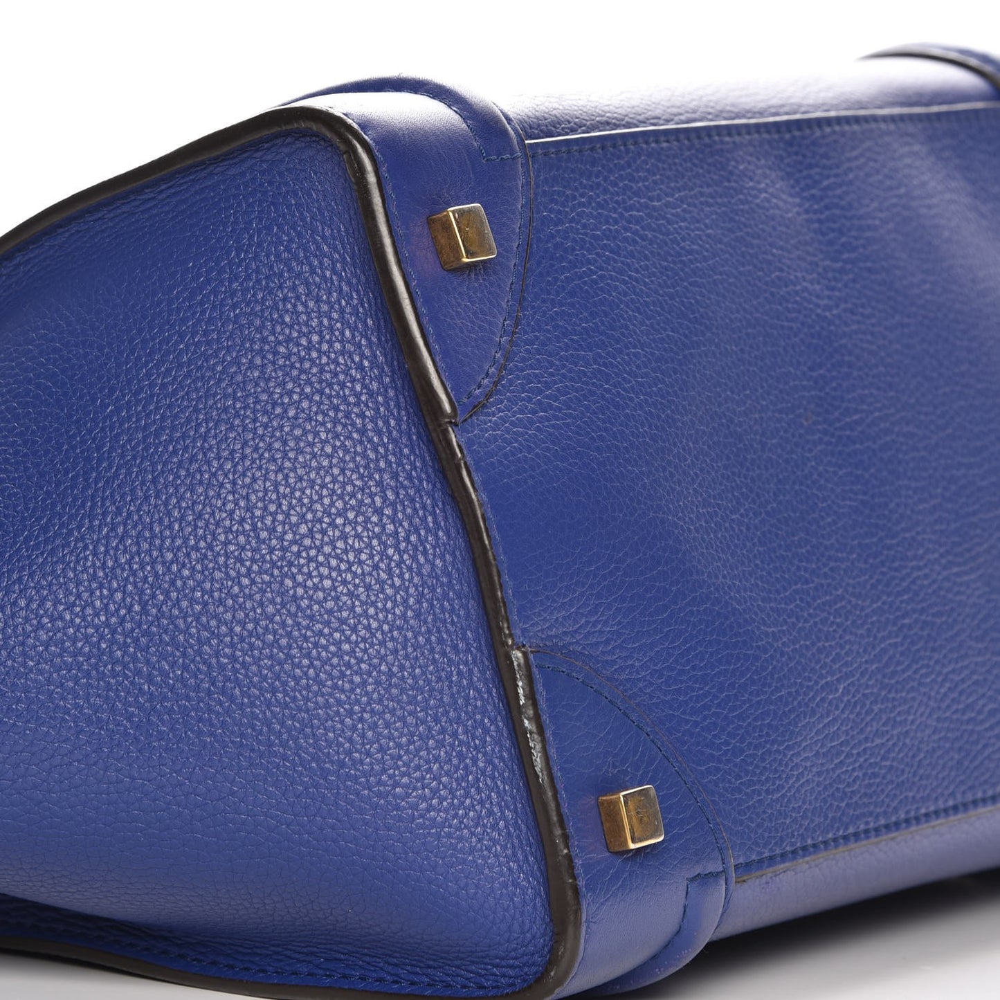 Drummed Calfskin Mini Luggage Indigo