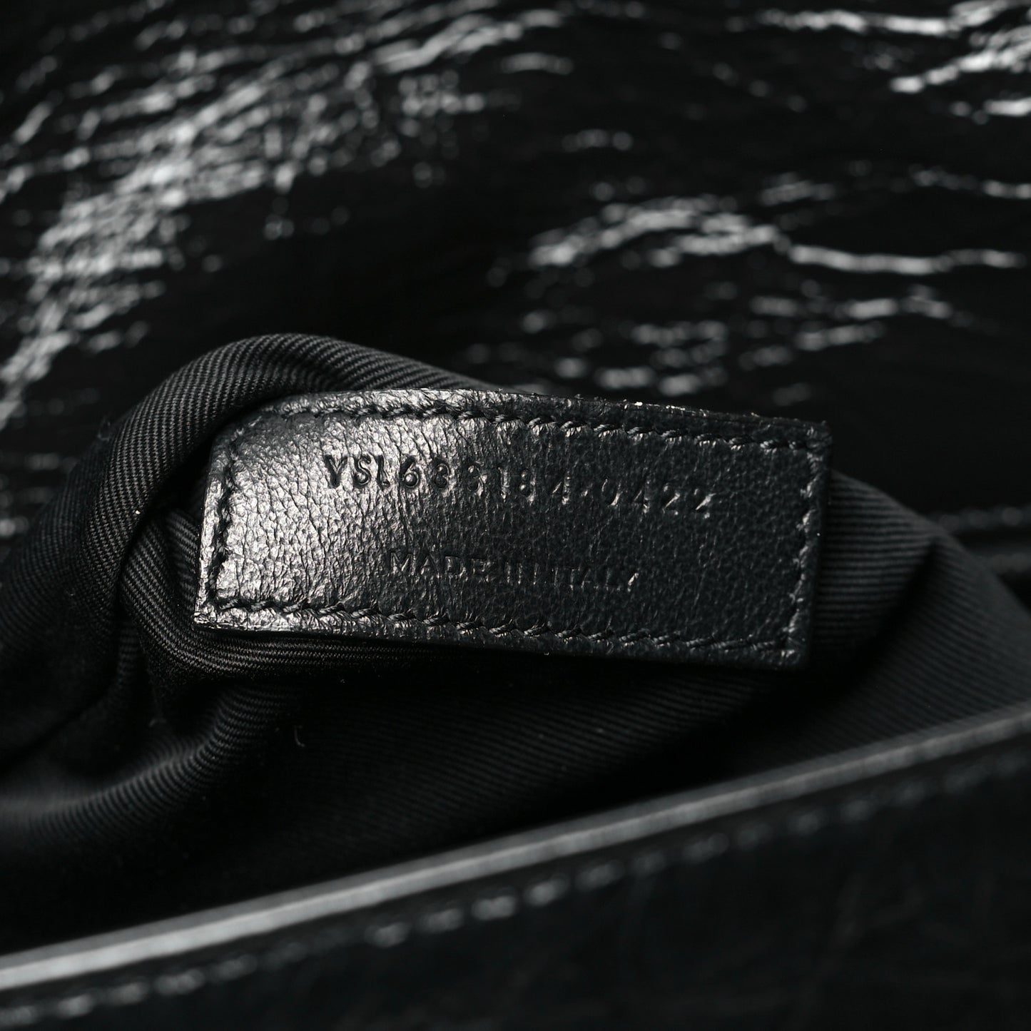 Crinkled Calfskin Matelasse Monogram Medium Niki Chain Satchel Black