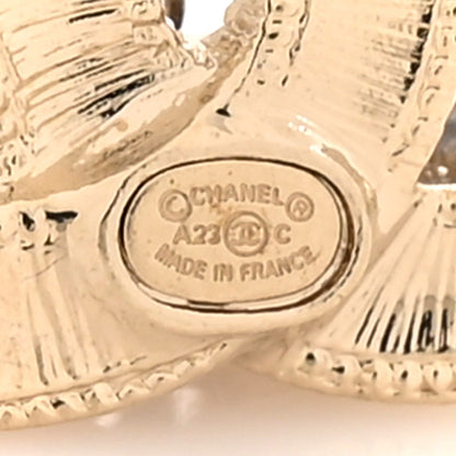 Chanel Crystal CC Drop Earrings Gold Multicolor 4 of 5