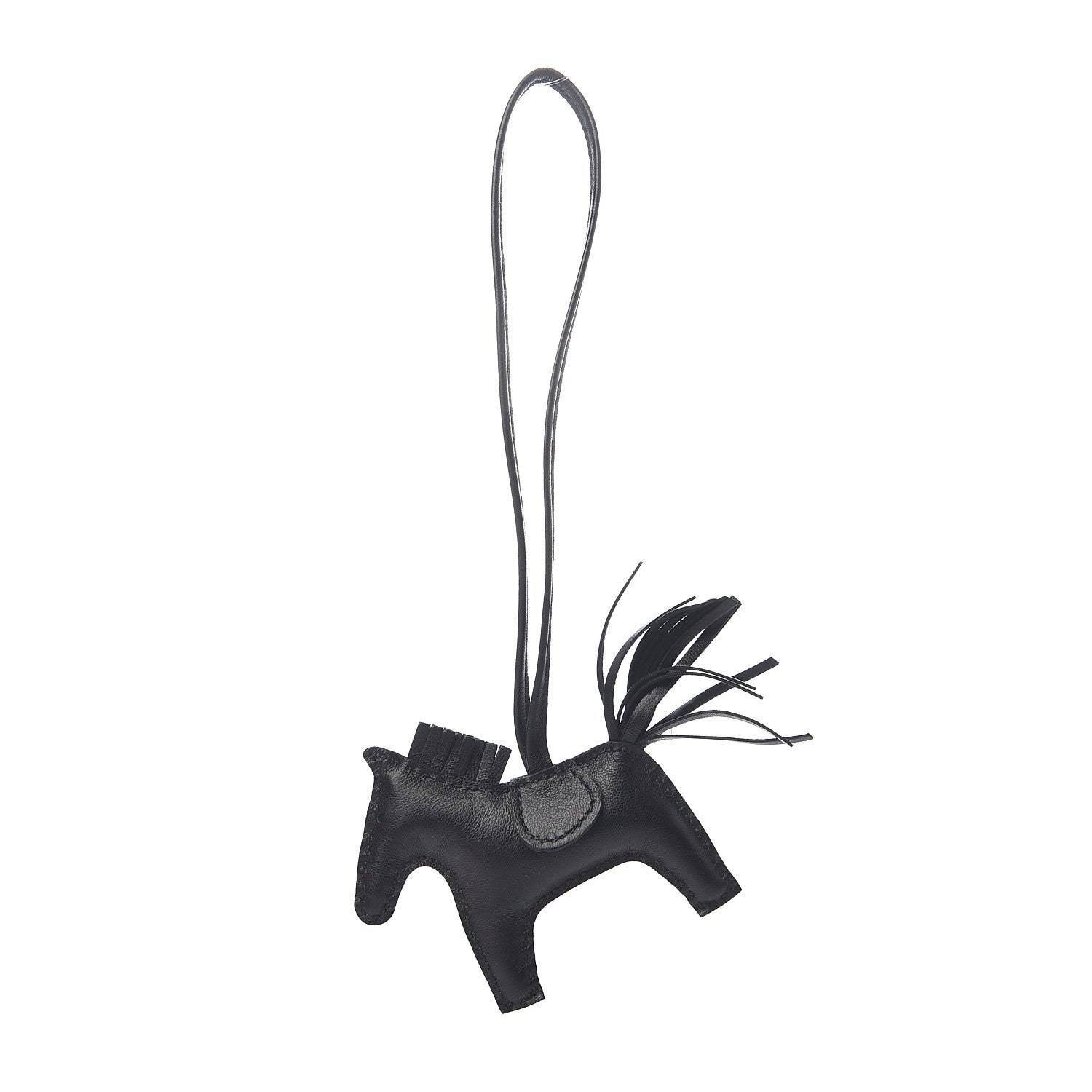 Hermes Milo Lambskin Grigri Rodeo Horse Bag Charm PM So Black 1 of 3