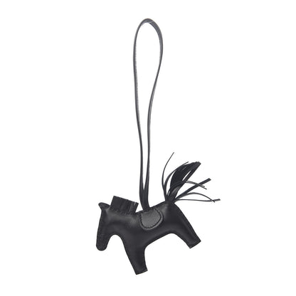 Hermes Milo Lambskin Grigri Rodeo Horse Bag Charm PM So Black 1 of 3
