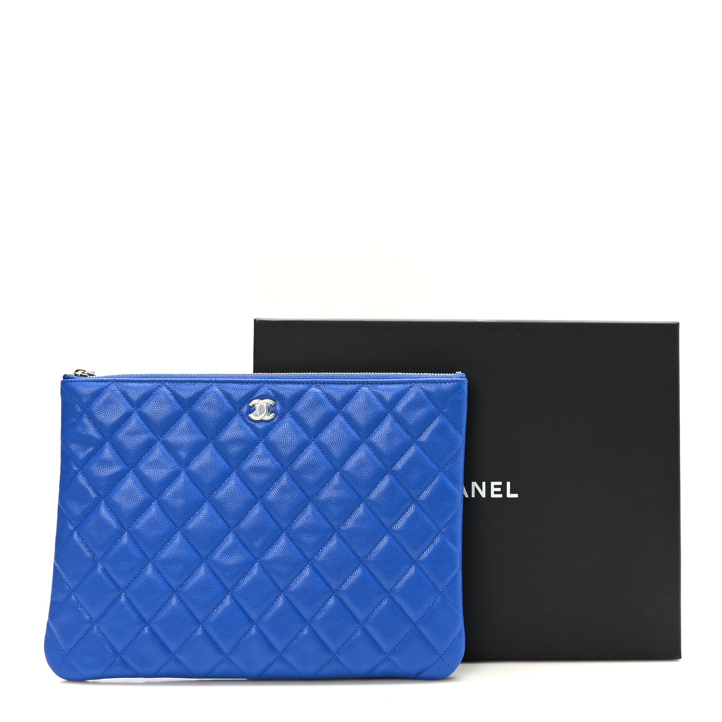 Caviar Quilted Medium Cosmetic Case Blue
