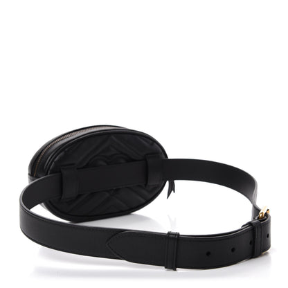 Gucci Calfskin Matelasse GG Marmont Belt Bag 85 34 Black 3 of 12