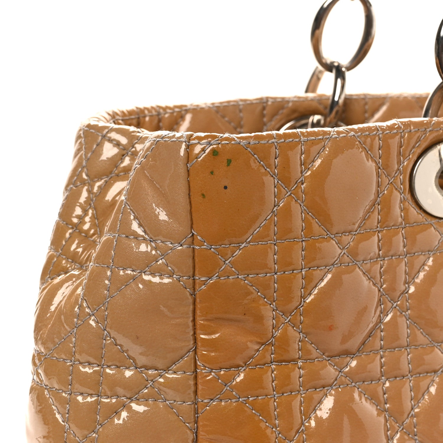 Christian Dior Patent Cannage Large Dior Soft Shopping Tote Beige 11 of 11