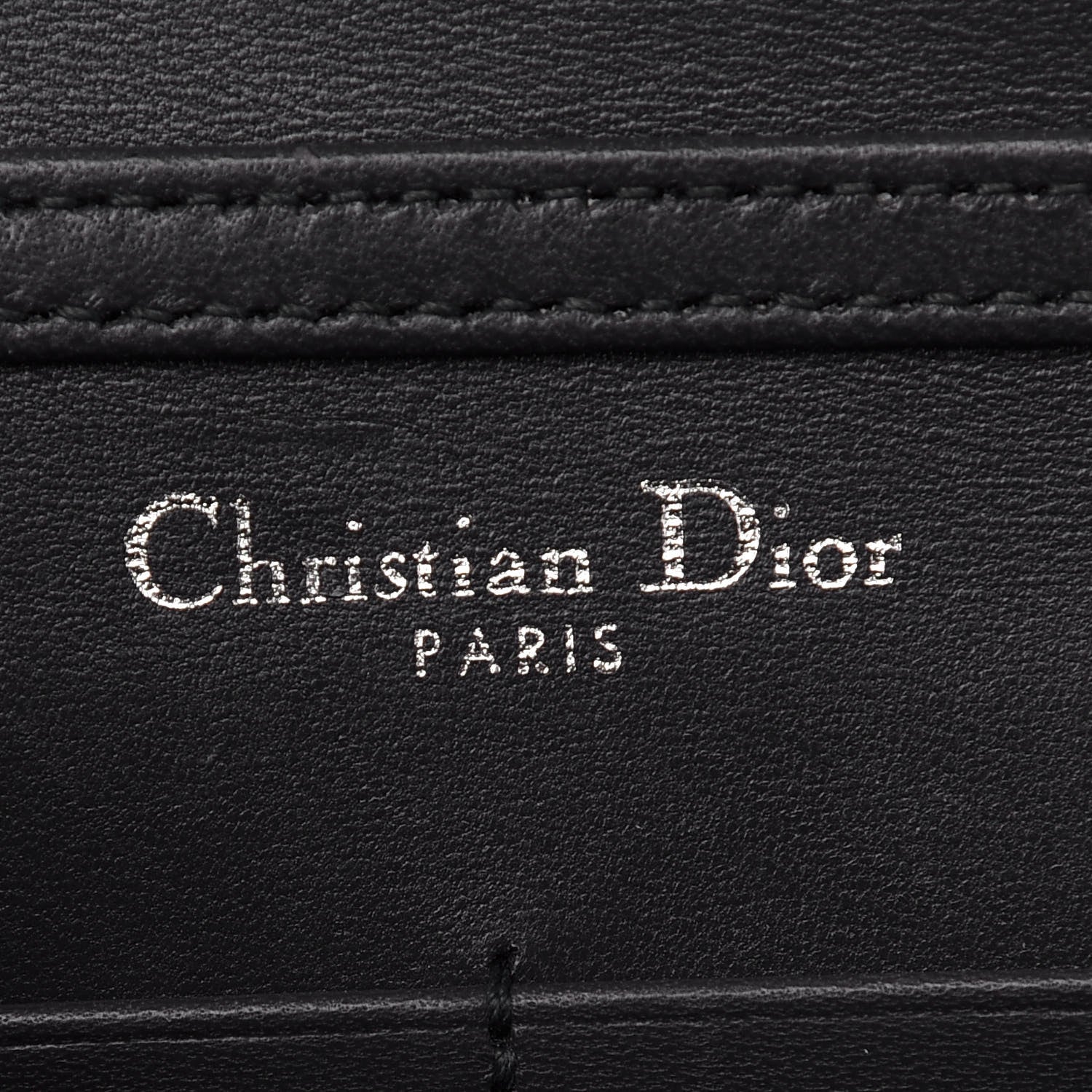 Christian Dior Metallic Patent Micro-Cannage Diorama Wallet on Chain Pouch Silver 6 of 8