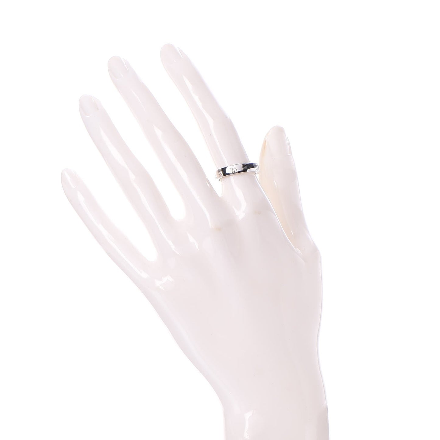 18K White Gold 4mm Happy Birthday Band Ring 51 5.75