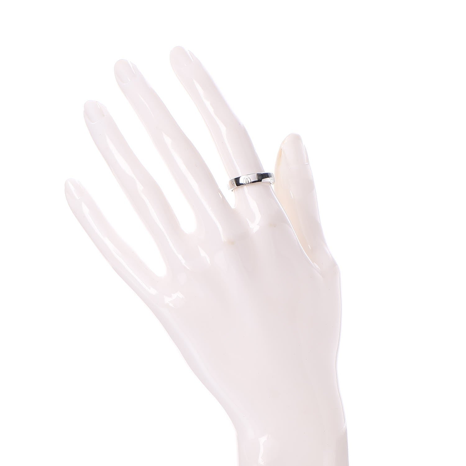Cartier 18K White Gold 4mm Happy Birthday Band Ring 51 5.75 2 of 4