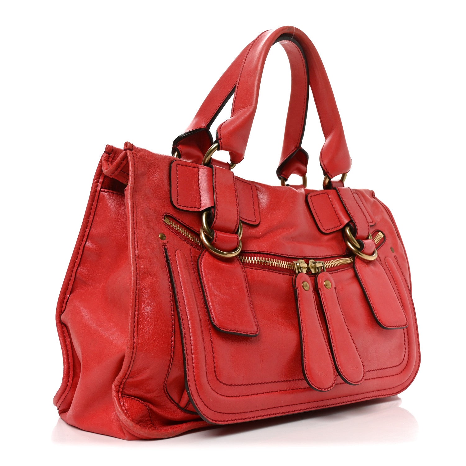 Chloe Calfskin Large Bay Tote Red 3 of 10