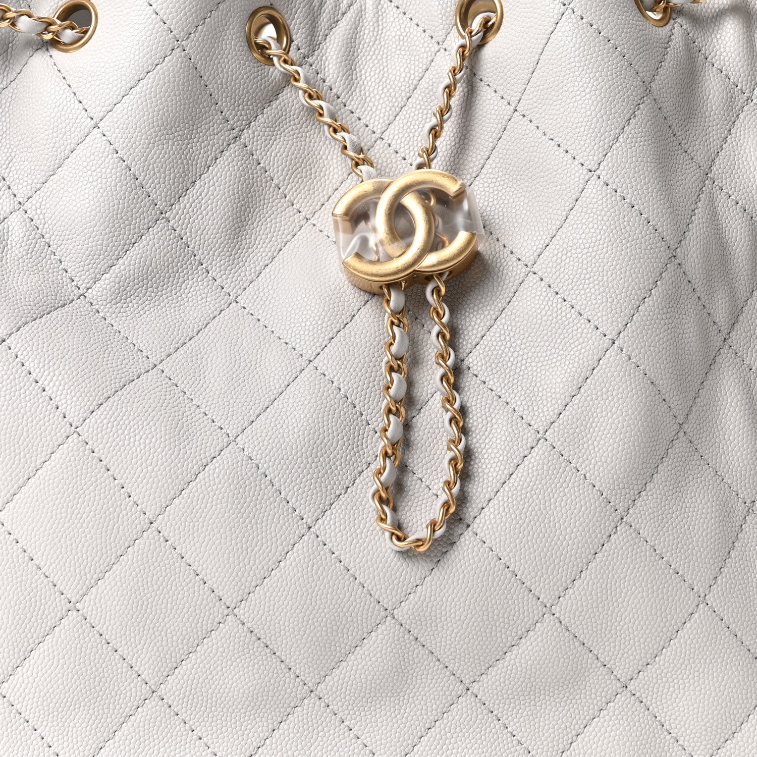 Chanel Caviar Quilted Medium Chanel 25 Handbag Light Gray 9 of 11