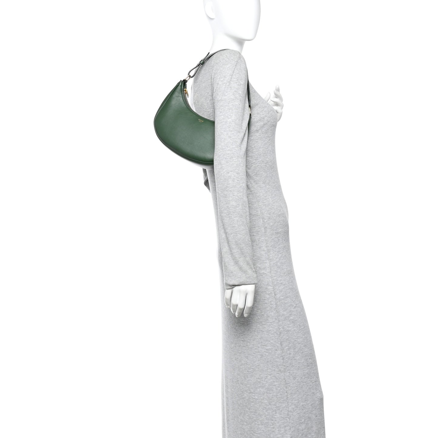Smooth Calfskin Medium Strap Ava Shoulder Bag Green
