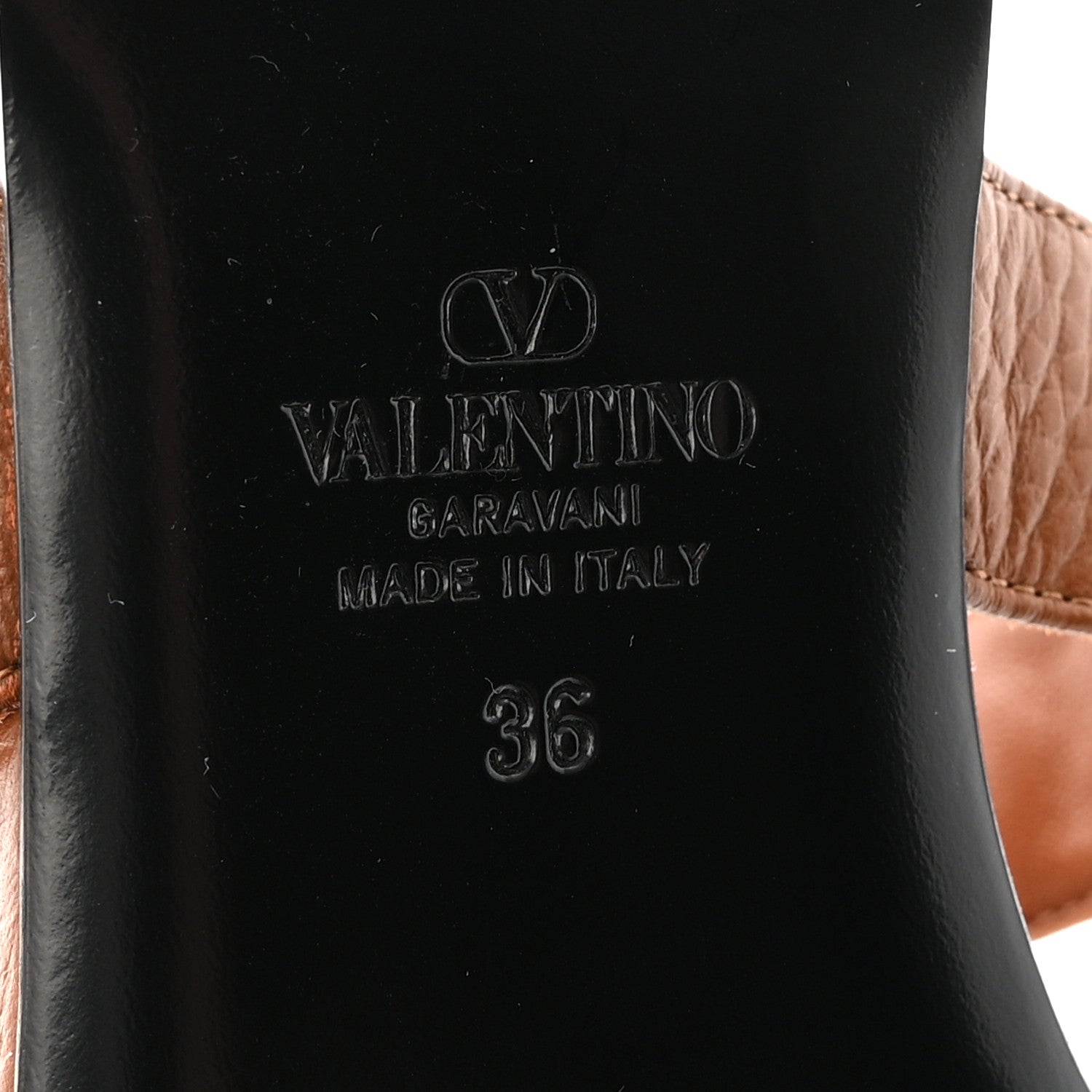 Valentino Garavani Calfskin Roman Stud Flat Slide Sandals 36 Saddle 7 of 9