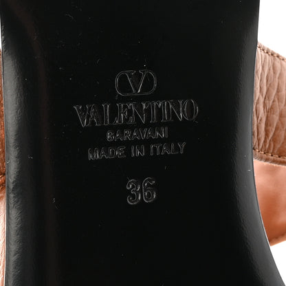 Valentino Garavani Calfskin Roman Stud Flat Slide Sandals 36 Saddle 7 of 9