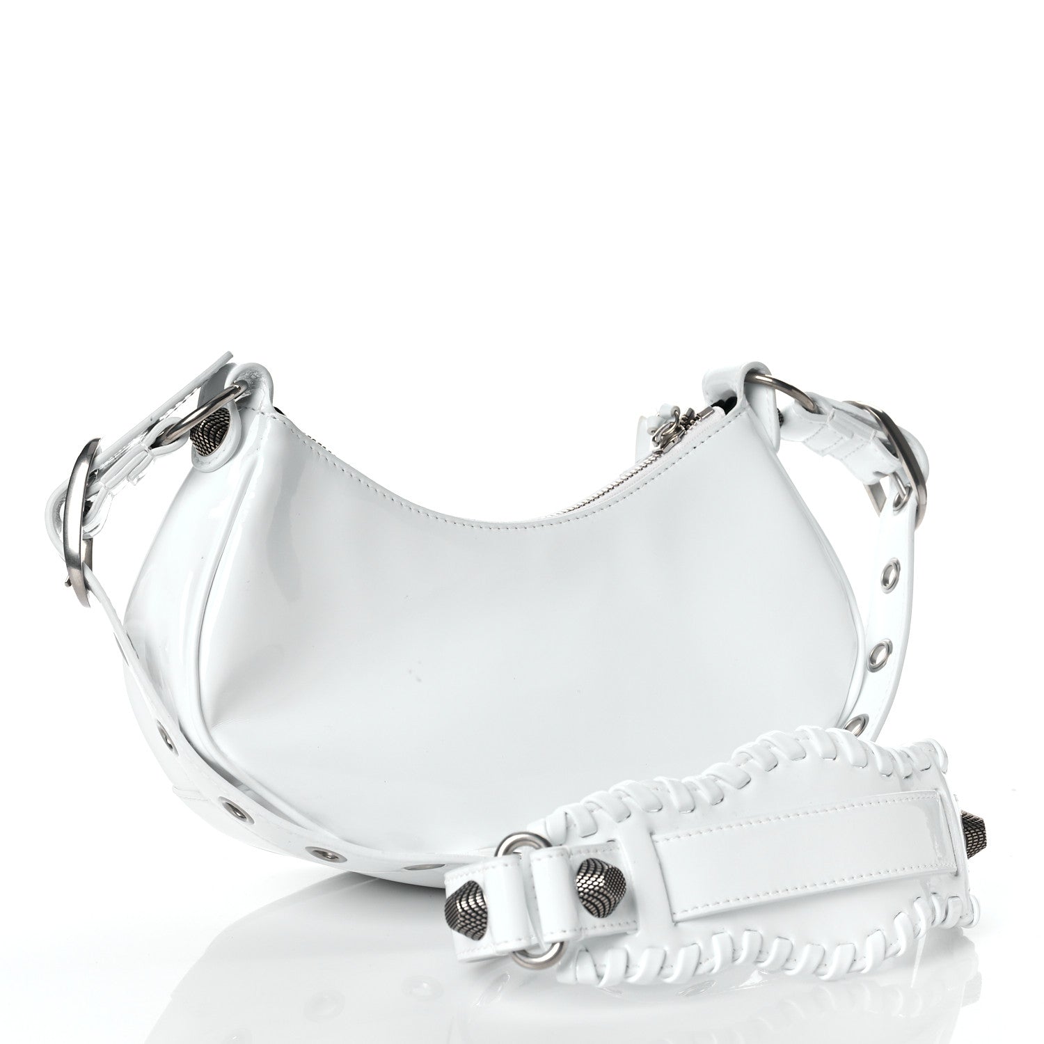 Balenciaga Patent Faux Leather Le Cagole Shoulder Bag XS White 2 of 9