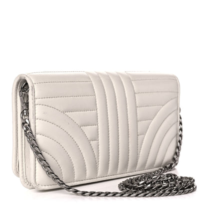 Prada Soft Calfskin Impunture Diagramme Chain Wallet 3 of 11