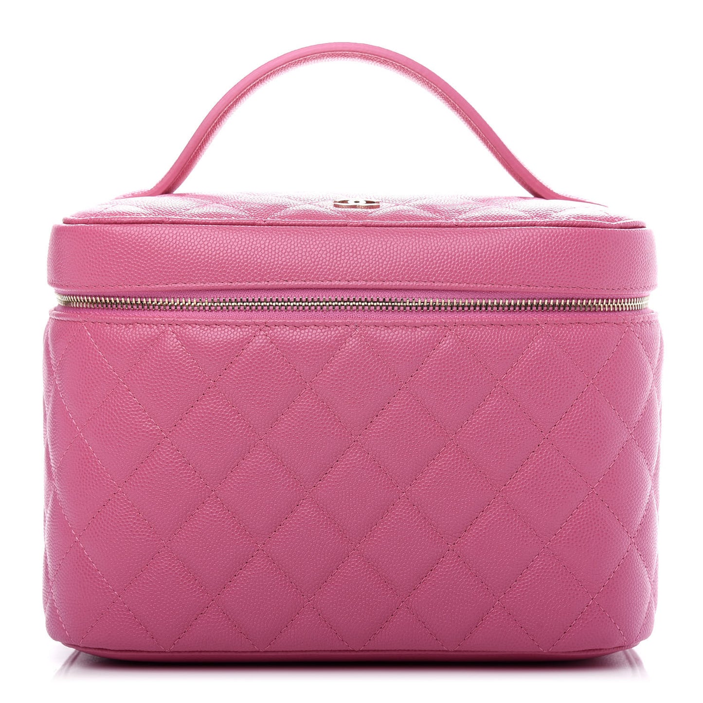 Caviar Quilted Large Vanity Pouch Pink
