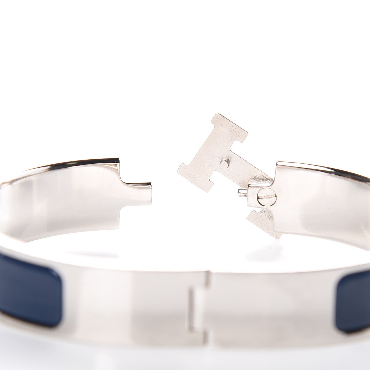 Hermes Narrow Enamel Clic Clac H Bracelet PM Bleu Biarritz 3 of 4