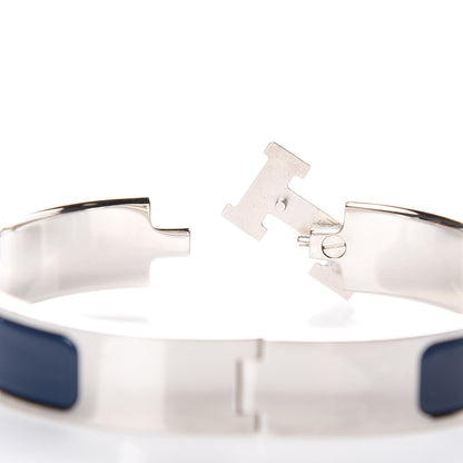 Hermes Narrow Enamel Clic Clac H Bracelet PM Bleu Biarritz 3 of 4