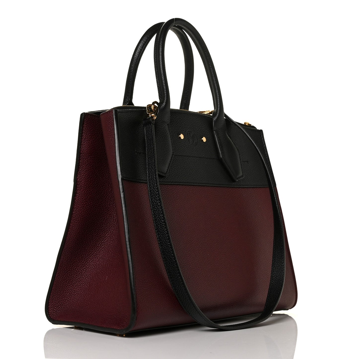 Calfskin City Steamer MM Burgundy Black