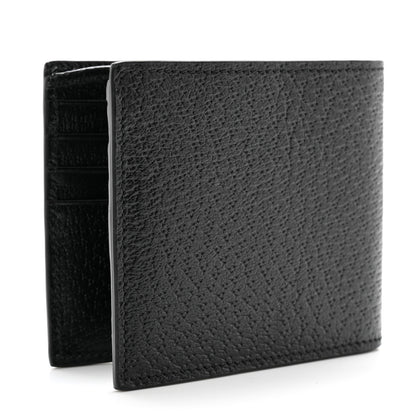Gucci Calfskin Boar Effect Monochrome GG Marmont Bi-Fold Wallet Black 3 of 9