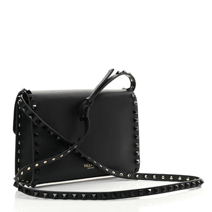 Valentino Garavani Vitello Monochrome Medium Rockstud Flip Lock Crossbody Bag Black 3 of 14