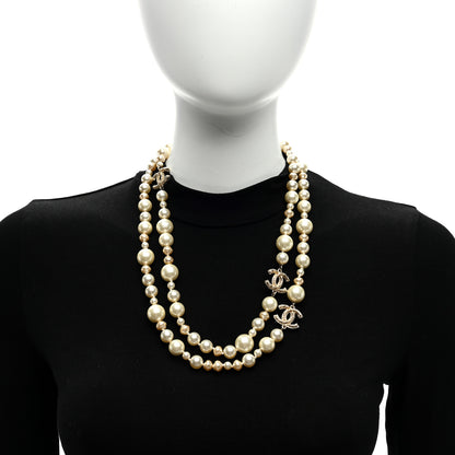 Chanel Graduated Pearl CC Long Necklace Gold 2 of 4