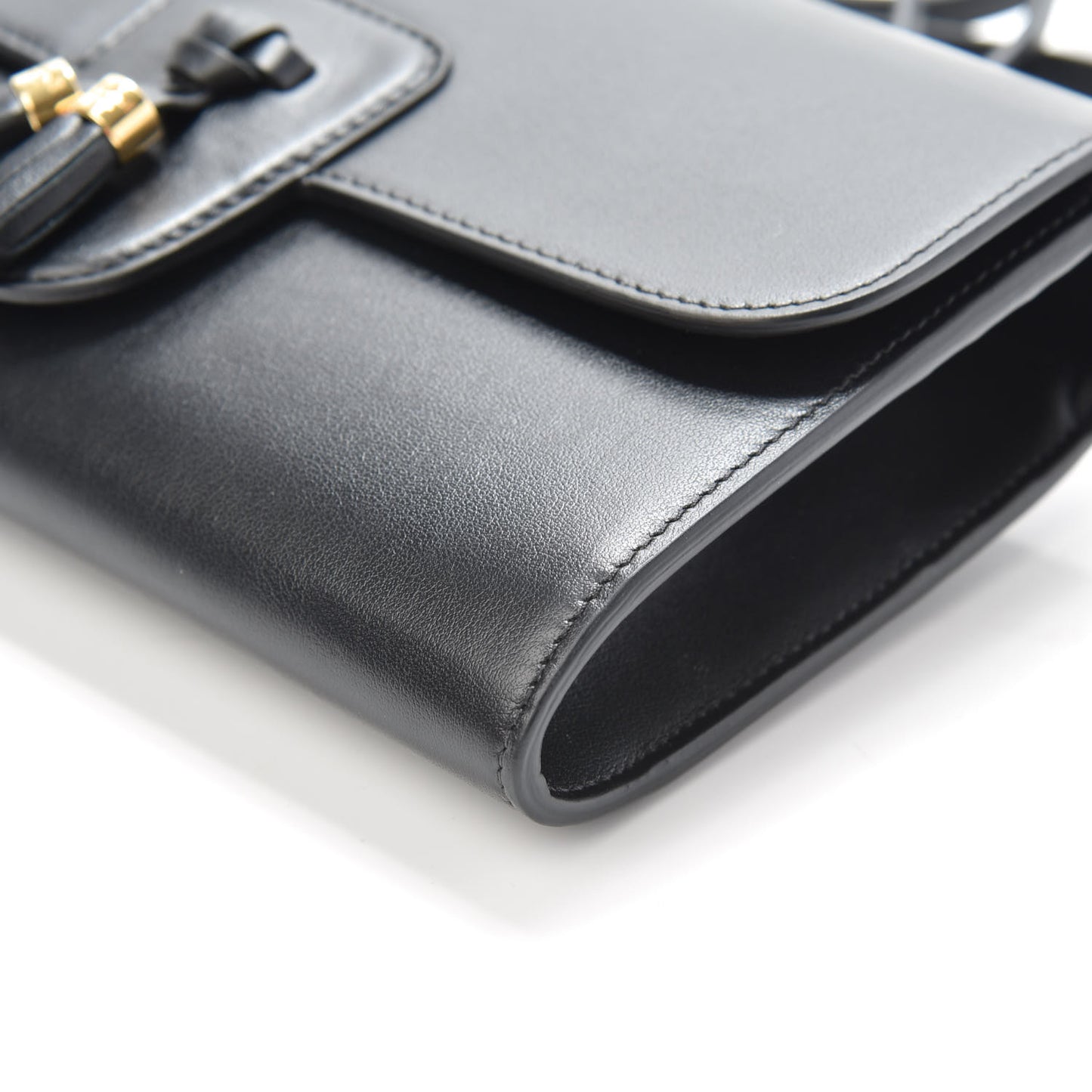 Smooth Calfskin Tassel Belt Bag Black