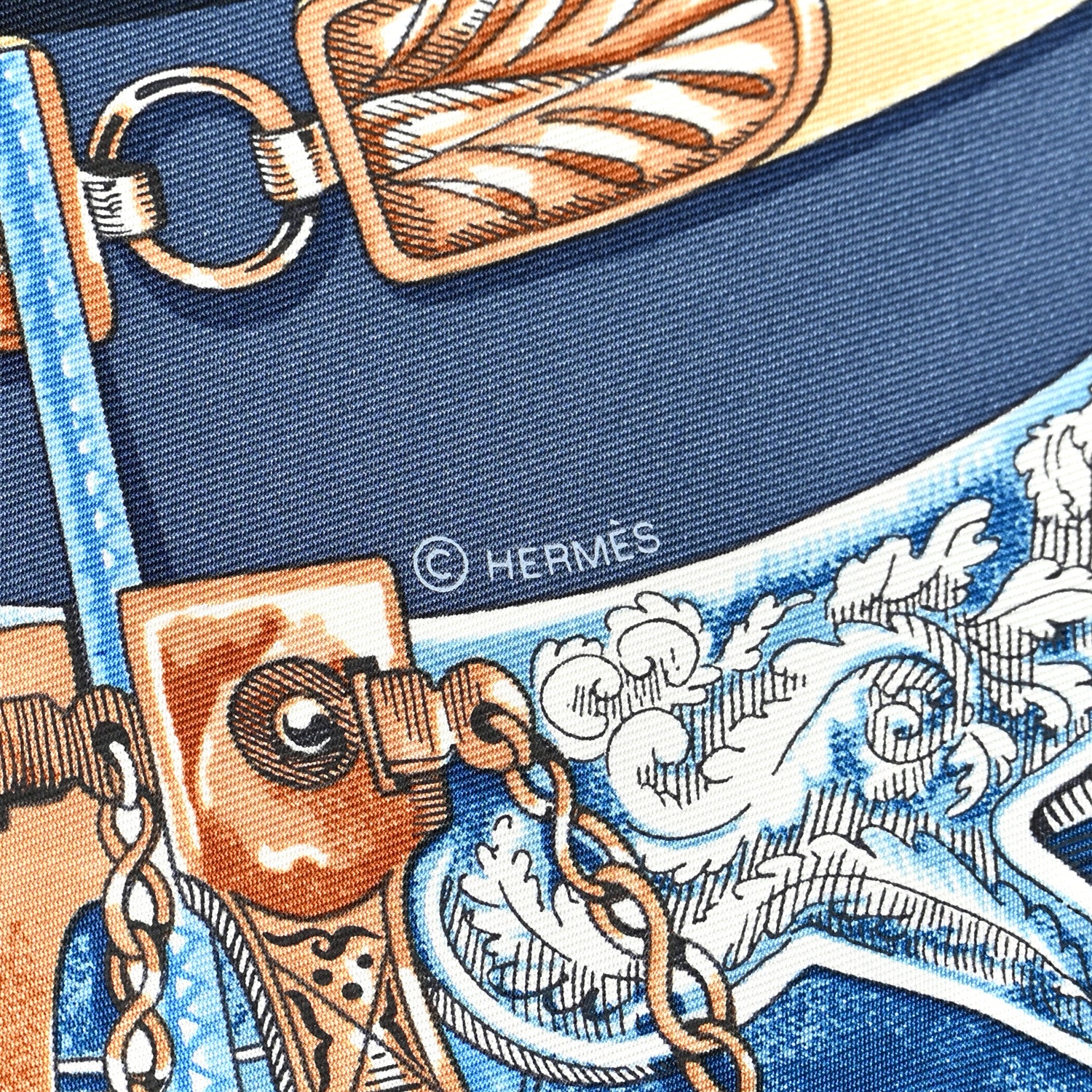 Hermes Silk Cavalcades Scarf 90 Ocre 4 of 5