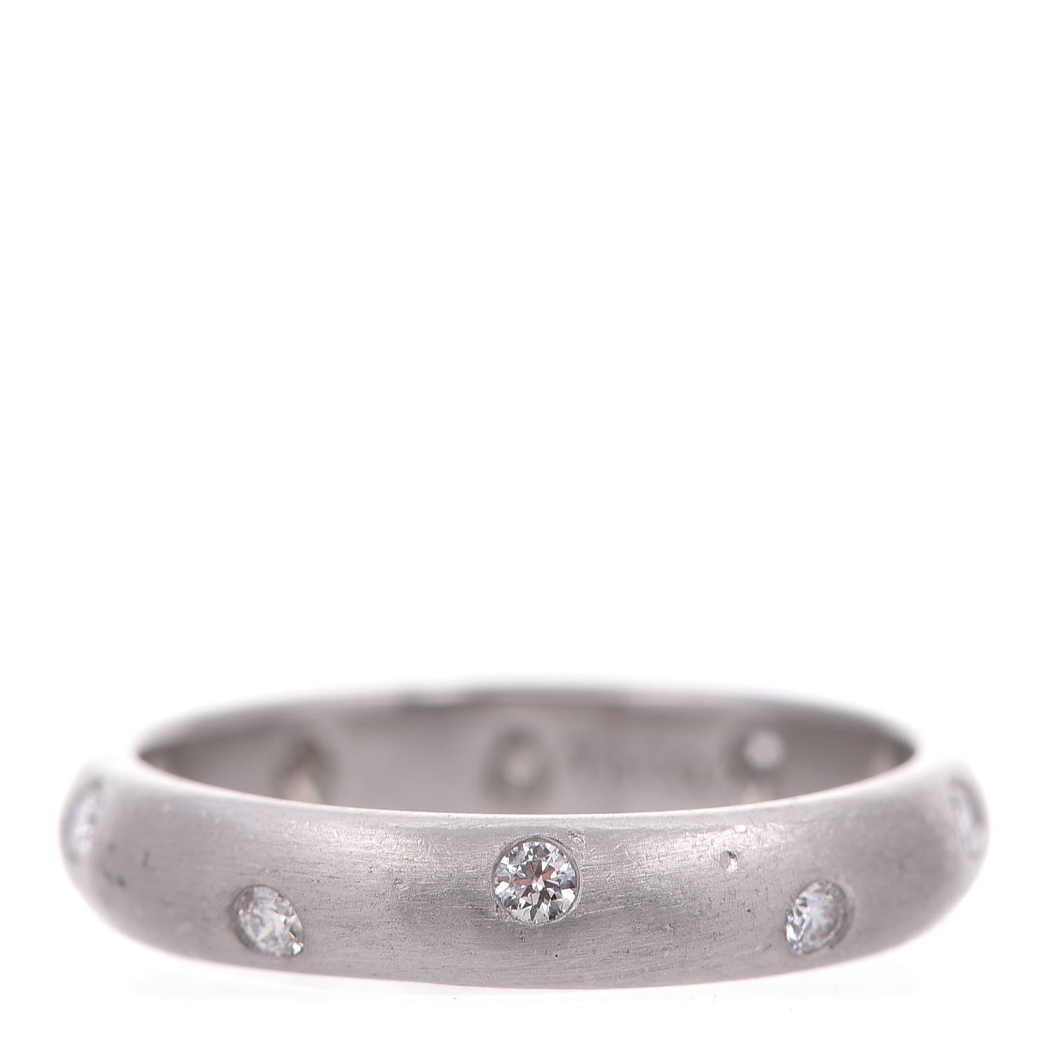 Tiffany Platinum Diamond 4mm Etoile Band Ring 57 8 1 of 6