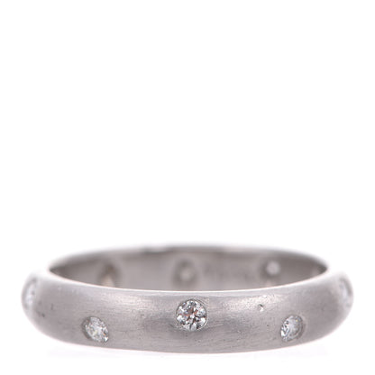 Tiffany Platinum Diamond 4mm Etoile Band Ring 57 8 1 of 6