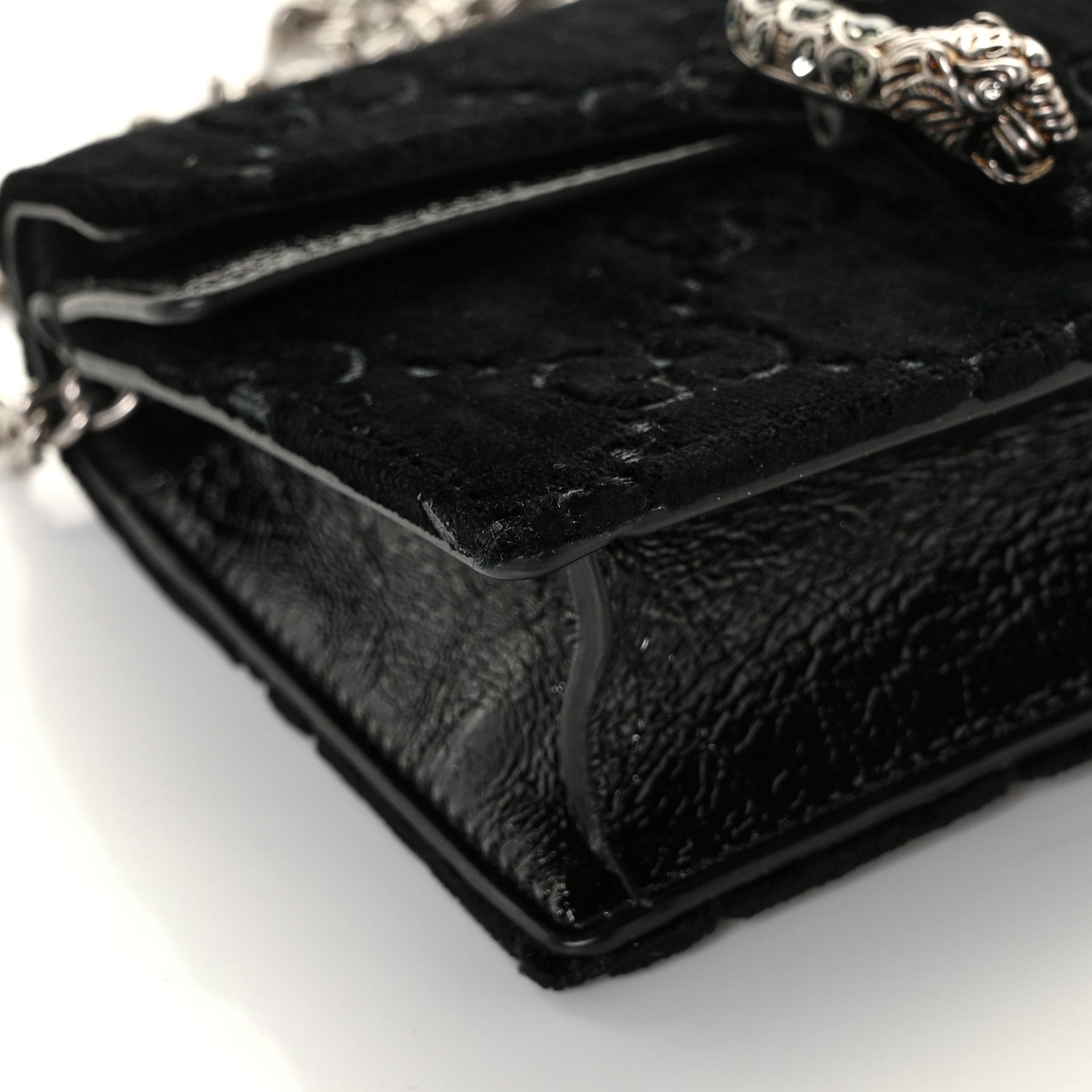 Gucci Velvet GG Monogram Super Mini Dionysus Shoulder Bag Black 7 of 10