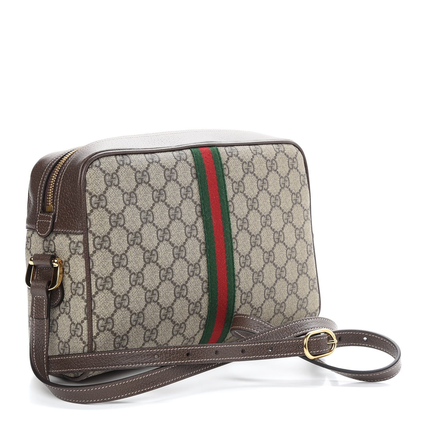 Gucci GG Supreme Monogram Web Small Ophidia Shoulder Bag Brown 3 of 9