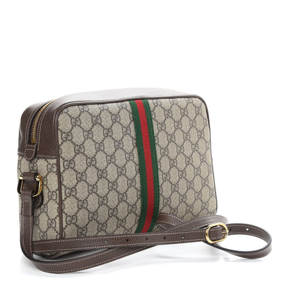 Gucci GG Supreme Monogram Web Small Ophidia Shoulder Bag Brown 3 of 9