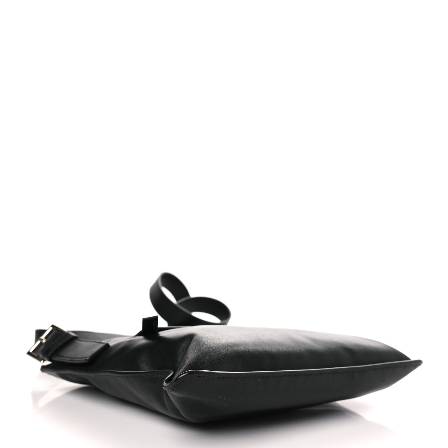 Prada Soft Calf Flat Messenger Bag Black 4 of 10