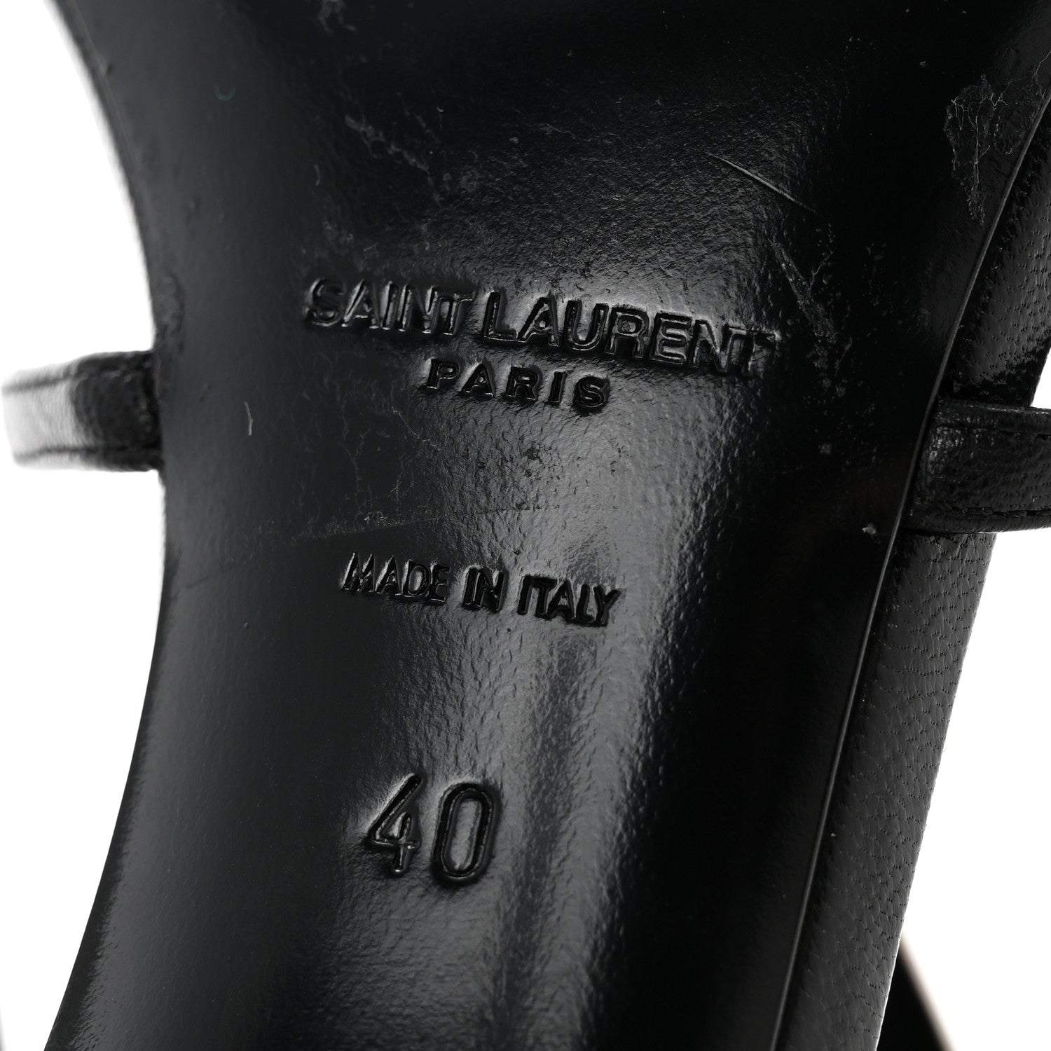 Saint Laurent Calfskin Cassandra 100 Sandals 40 Black 7 of 10