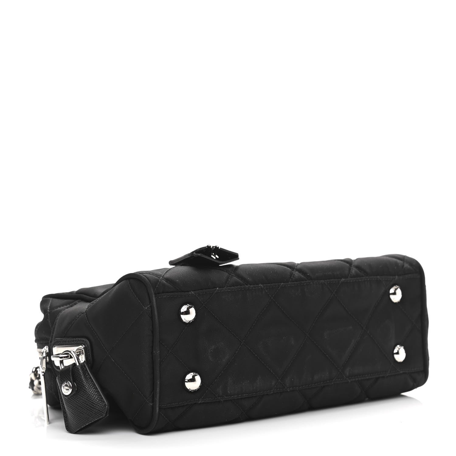 Prada Nylon Tessuto Impuntu Quilted Shoulder Bag Black 3 of 10