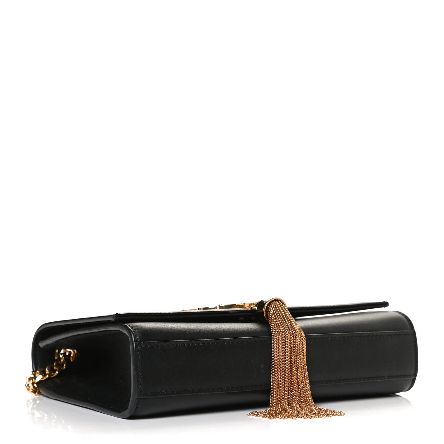 Calfskin Small Classic Monogram Kate Tassel Satchel Black