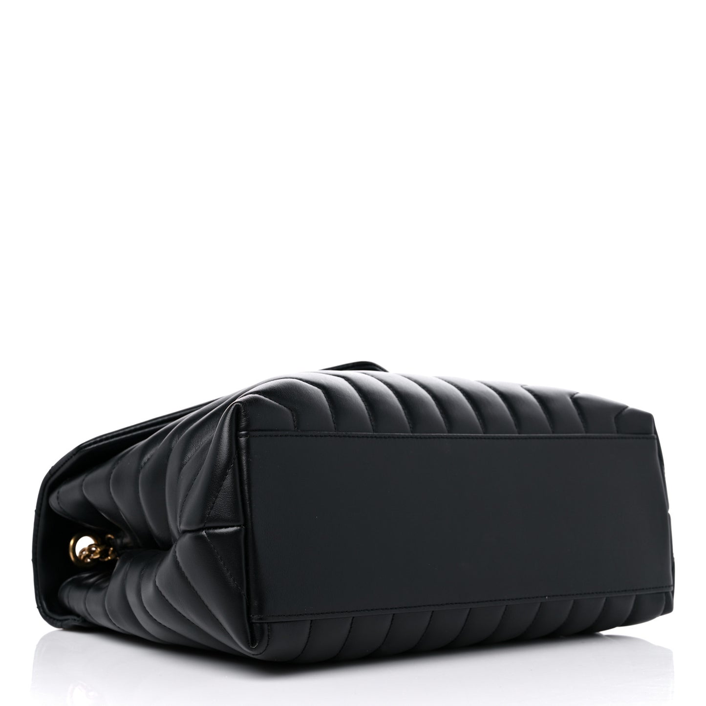Calfskin Y Quilted Monogram Medium Loulou Chain Satchel Black