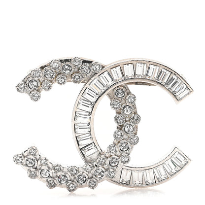 Chanel Crystal CC Brooch Silver 1 of 4