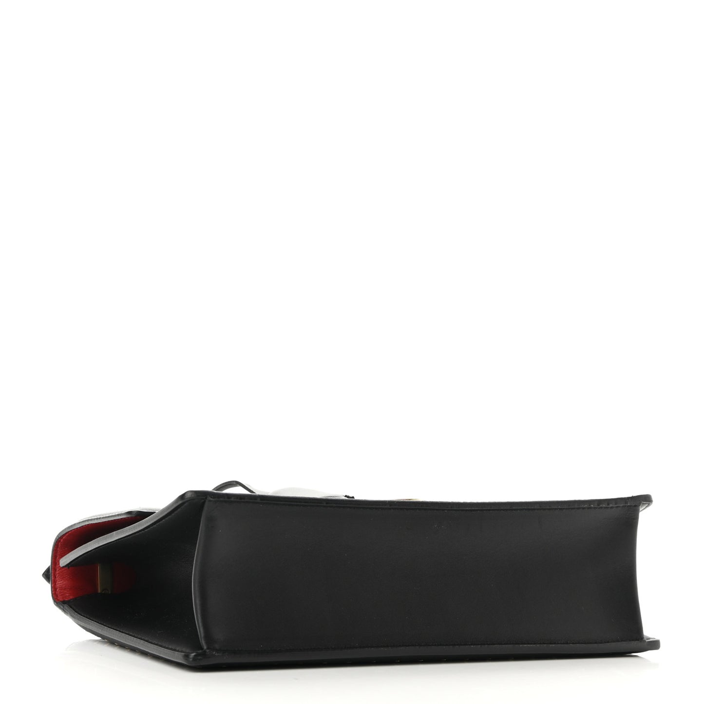 Smooth Calfskin Studded Aileen Gancio Lock Shoulder Bag Black