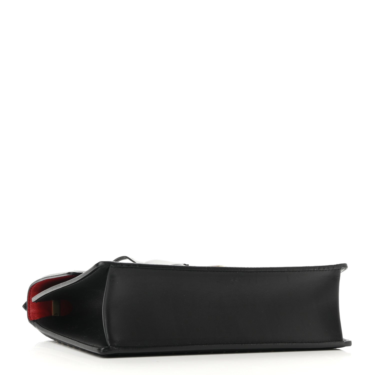 Salvatore Ferragamo Smooth Calfskin Studded Aileen Gancio Lock Shoulder Bag Black 4 of 9